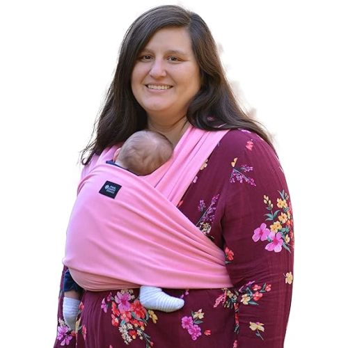 Baby Wrap Carrier Soft, Stretchy, Cotton Baby Wrap, Baby Sling, Nursing Cover Up for use with Newborn-Toddler: Evenly distributes Weight for More Comfortable Carrying (Pink)