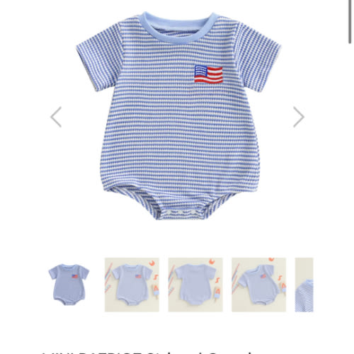4th of July Striped Onesie - Hazel & Bo
