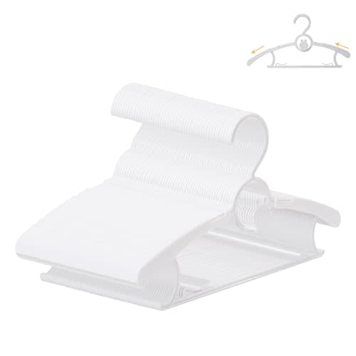 50 Pack Baby Hangers, 11"-14" Adjustable Infant Hanger, Non-Slip Kids Hanger, Space Saving Plastic Hangers for Girl Boy Toddler Kids Child (White)