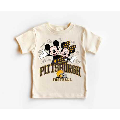 Pittsburgh Football Kids T-Shirt – Cute Mickey Minnie Style Game Day Tee – Toddler & Youth Shirt