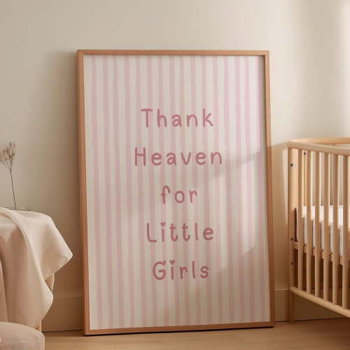 Thank Heaven For Little Girls, Vintage Girls Room Wall Art, Elegant Nursery Decor, Coquette Aesthetic Art, Wall Art, Modern Wall Decor, 12x18 UNFRAMED