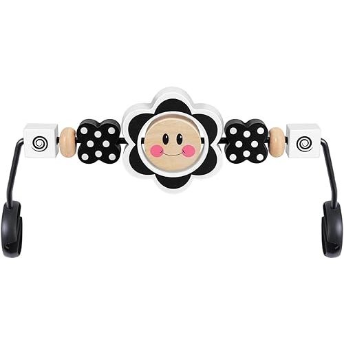 Baby Bjorn Bouncer Toy Bar, Upgrade Toy for Baby Bouncer Soft & Bliss, Easy to Attach and Remove, Child-Friendly Materials, Exciting Design for Curious Babies, Black and White Flowers