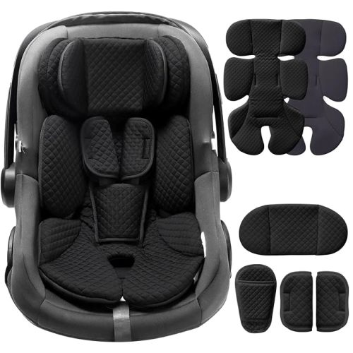 Infant Car Seat Insert with Adjustable Head Support, Black