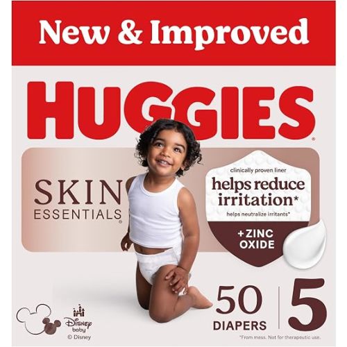 Huggies Skin Essentials Diapers Size 5, 50 Count