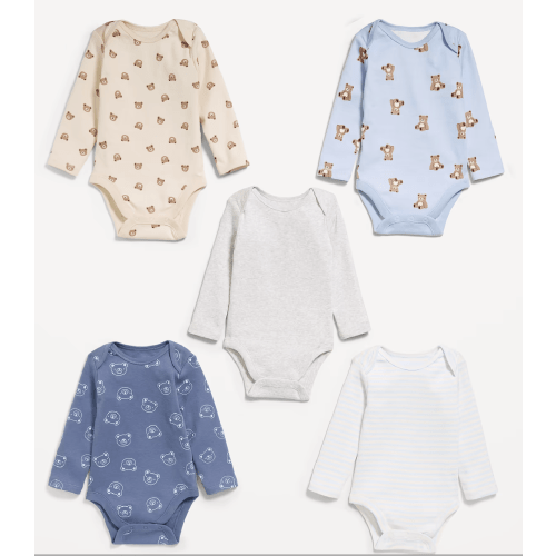 Long-Sleeve Bodysuit 5-Pack for Baby
0-3 month
