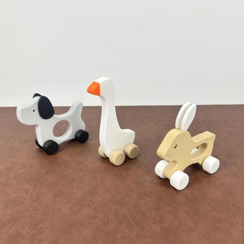 Baby Rolling Toy Car | Push Pull Toy | Bunny Puppy Goose | Animal Toy for Toddlers | Baby Shower Gift | Montessori Toy