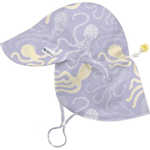 Green Sprouts Baby/Toddler UPF 50+ Eco Flap Hat - Lavender Octopus - 0/6 Months
