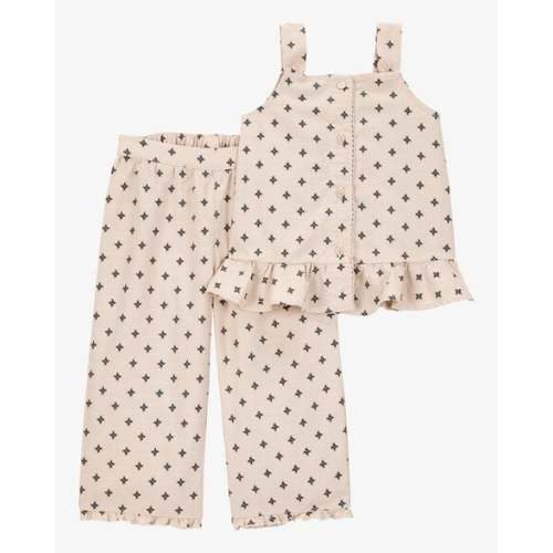 Baby 2-Piece Geo Print Button-Front Tank & Pull-On Pant Set - Tan - Carter's | Carter's