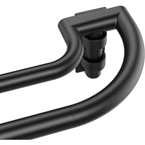 ENJOYBASICS Double Curtain Rod,Blackout Wrap-Around Curtain Rods for Windows 28 to 48 Inch,Adjustable from 32 to 57 Inch for Room Darkening Curtains, Matte Black