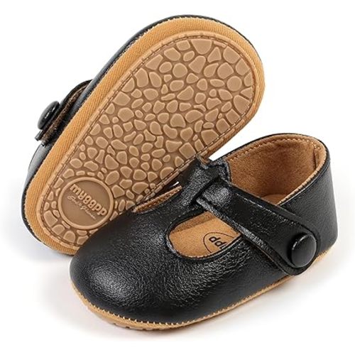 SOFMUO Baby Boys Girls Lace Up Leather Sneakers Soft Rubber Sole Infant Moccasins Newborn Oxford Loafers Anti-Slip Toddler Wedding Uniform Dress Shoes