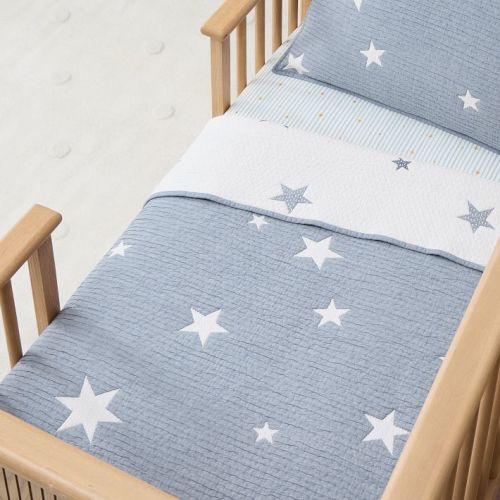 Star Chambray Reversible Baby Quilt
