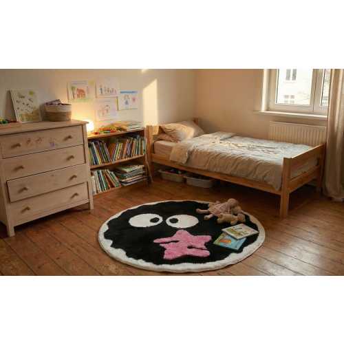 Soot Sprite Rug, Studio Ghibli Inspired Decor, Cute Anime Area Rug, Star Sprite Tufted Rug, Kawaii Room Decor, Aesthetic Round Rug