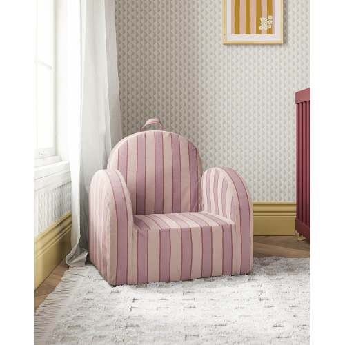 The Hop Mini Chair in Twill - Trimmed Stripe in Mauve