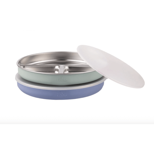 7.8" Stainless Steel Divided Plates with Suction Sleeve