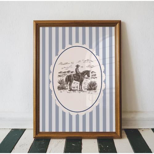 Vintage Cowboy Drawing: Western Nursery Decor (Printable)