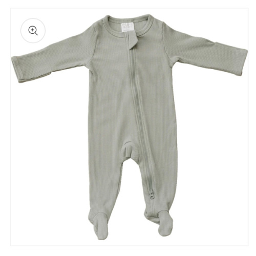 Sage Organic Cotton Ribbed Zipper – Mebie Baby