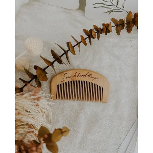 Engraved Wooden Labor Comb: Natural Birth Pain Relief