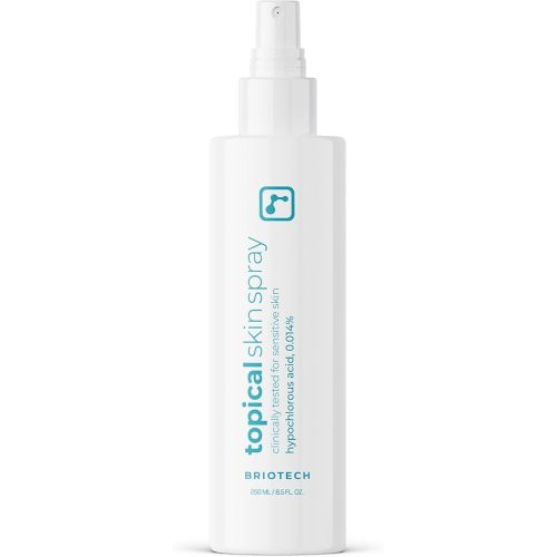 BRIOTECH Topical Skin Spray, Hypochlorous Acid Spray for Sensitive Skin, HOCl Facial Mist, Full Body Support Against Irritation, Calm Redness, Soothe Foot & Scalp, 8 oz (1 Pack)
