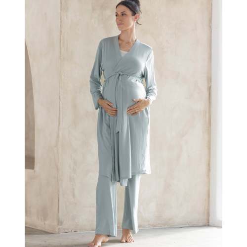 Grace Maternity & Nursing Robe - Sea Mist