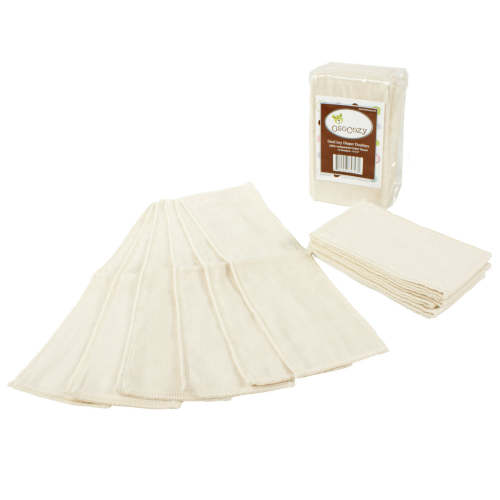 OsoCozy Unbleached Gauze Cloth Diaper Doublers – 1 Dozen, 6-Layer Cotton | ClothDiaper.com – ClothDiaper.Com