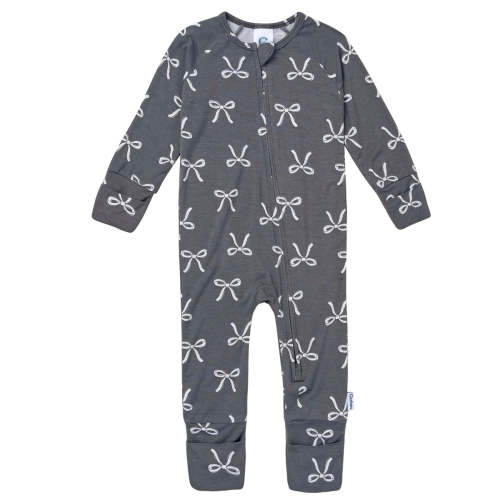 Baby & Toddler Girls Gray Bow Snug Fit Footless Pajamas – Gerber Childrenswear