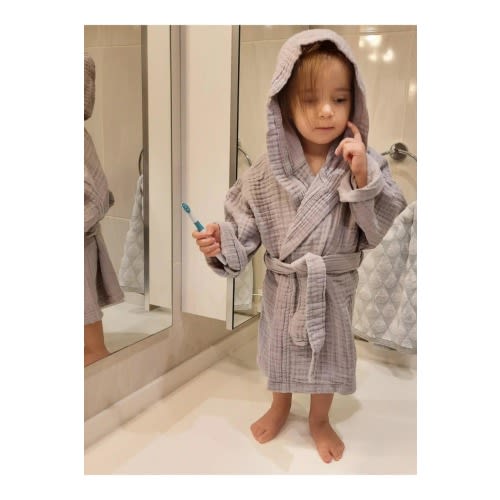 Kids Hooded  Bathrobe Soft 4-Layer Muslin  Baby Robe, Children's Robe, Boy's Robe, Girl's Robe, Bathrobe Gift , Cotton Bathrobe For Kids