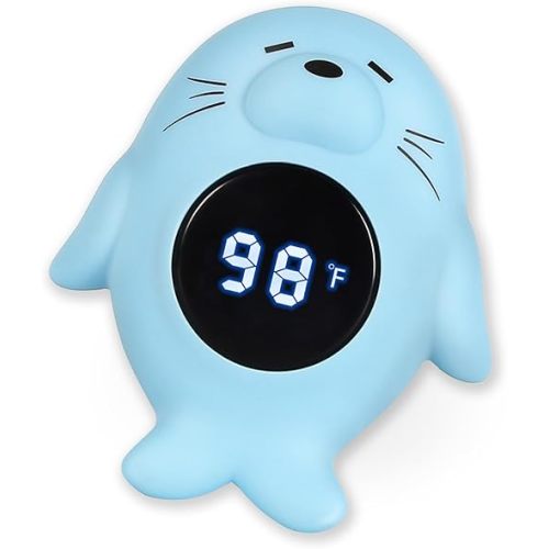 Baby Bath Thermometer & Room Thermometer for Infants - Bath Tub Water Temperature Thermometer with Safety Temp Warning - Otter Floating Bath Toy for Girls Boys Newborn Kids