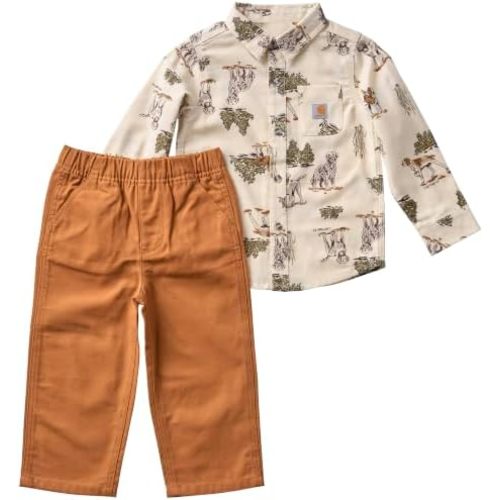 Carhartt Baby Boys' 2pc Long Sleeve Shirt Pant Set