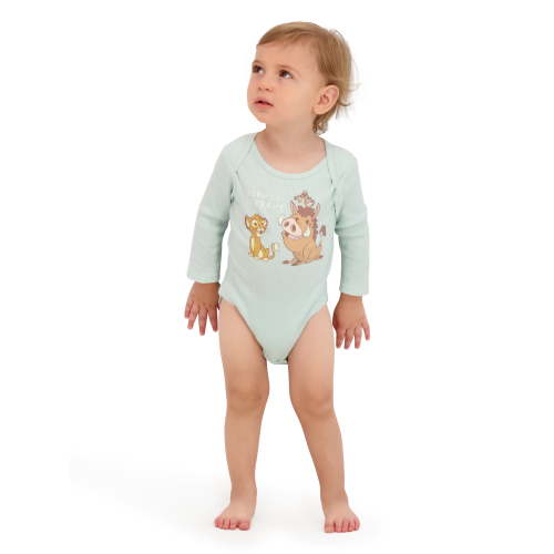 Lion King Baby Boy 3 Pack Long Sleeve Bodysuits, Size 0-24 Months