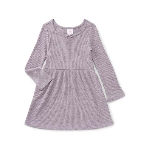 Wonder Nation Toddler Girls Square Neck Cozy Knit Dress, Sizes 12M-5T