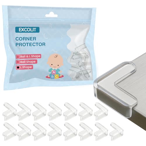 15 Pack Corner Protector Baby Safety Set  Clear Corner Protectors & Table Corner Protectors for Furniture, Baby Proof Corners and Edges, Transparent Corner Protector Baby Guards (L Shaped)