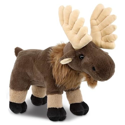 DolliBu Standing Moose Stuffed Animal - Soft Huggable Plush Toy, Adorable Playtime Cuddle Gift, Super Soft Moose Doll for Kids and Adults - 8 inches