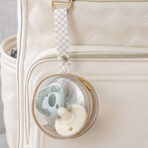 Itzy Ritzy Clear Pacifier Case with Handle, Multi-Use - Checkerboard