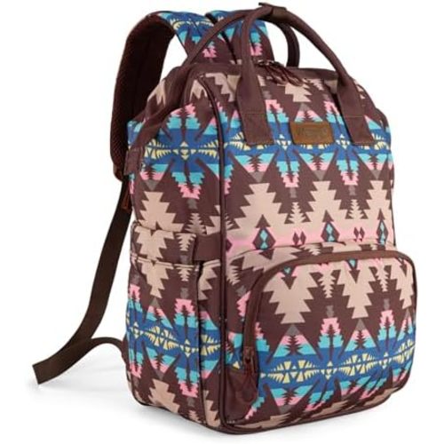 Montana West Wrangler Callie Diaper Bag Backpack with Stroller Straps Southwestern Multifunction Baby Travel Bag WG2210-9110CF