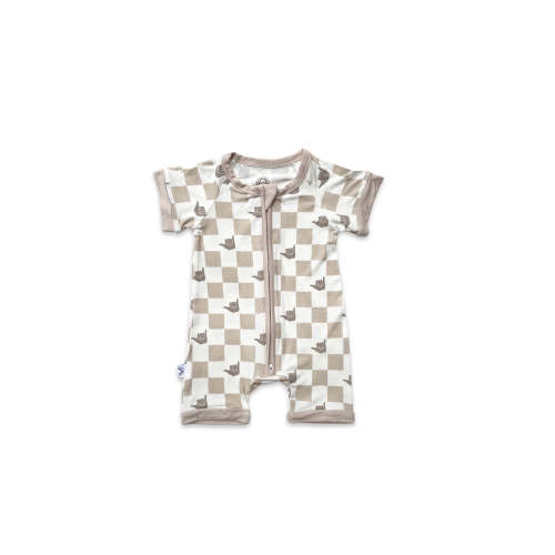 Shorty Zip Romper - Shaka Check