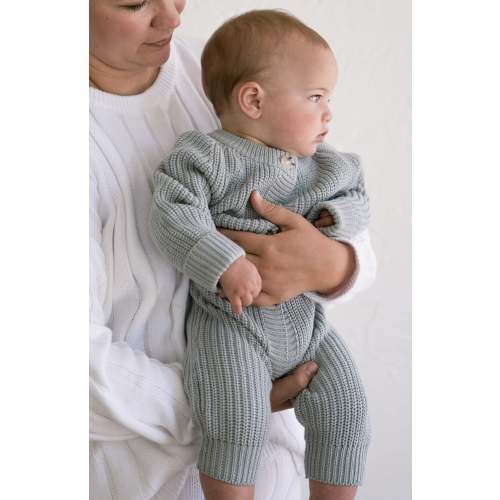 ‘Fog Chunky Knit Playsuit’ – Oat Co