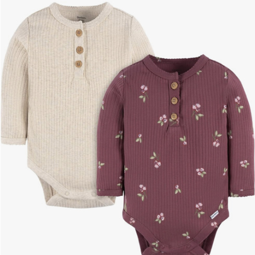 Gerber Baby Baby Boys' and Baby Girls' 2-pack Bodysuits