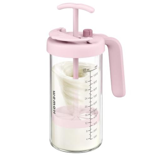 Borosilicate Glass Breast Milk Pitcher with Upgraded Mixer, Pink | 32oz Formula Mixing Pitcher | Time Dial Tracker | Dishwasher-Safe | BPA-Free | Leakproof | Perfect for Multi-Baby Feeding