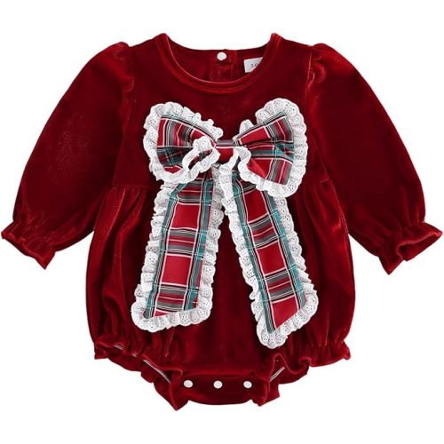 MERSARIPHY Baby Christmas Clothes Baby Boy Girl Sweatshirt Romper Santa Baby Romper Tops Fall Winter Outfits