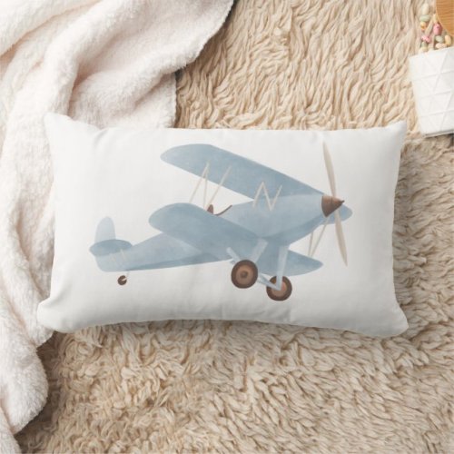 Blue Vintage Biplane Boys Room Decor Throw Pillow | Zazzle