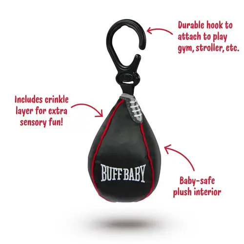 Genuine Fred BUFF BABY Speed Bag Crinkle Toy, Hanging Toy for Play Gym and Stroller, Engaging and Sensory Rich Toy, Fun Gift for Fitness Enthusiast and New Parents, Unique Gift