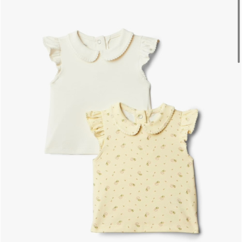 Amazon Essentials x Sofia Grainge Toddlers and Baby Girls' Short Sleeve Blouse, Pack of 2