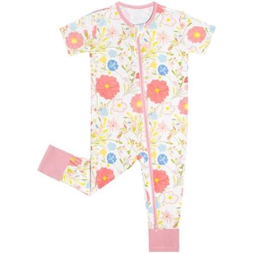 GUISBY Baby Footless Romper, Short Sleeve Zipper Pajamas for Baby Boys & Baby Girls Newborn-2T