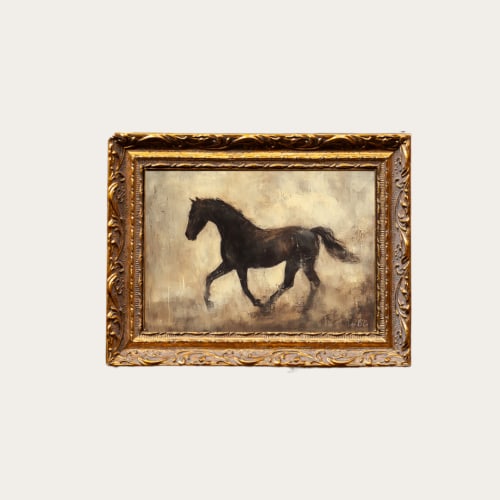 Horseback | French Brass Inspired Gold Mould Framed Art