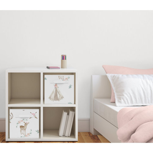 Sweet Jojo Designs Deer Floral 2 Piece Fabric Storage Bins Set & Reviews | Wayfair