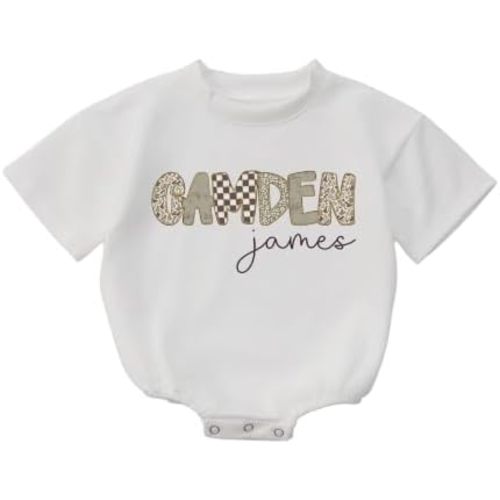 Personalized Newborn Outfit Boys - Custom Name Baby Boys Bodysuit One-Piece Romper Announcement Toddler Clothes