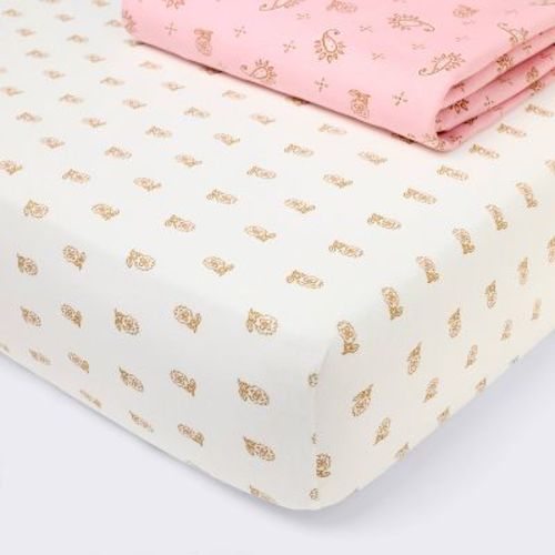 2pk Fitted Cotton Blend Jersey Crib Sheets - Paisley - Cloud Island™