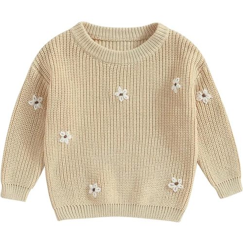 Autumn Winter Warm Outfits Baby Girl Cute Long Sleeve Knitted Sweater Pullover Top
