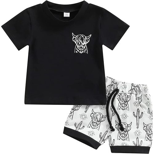 Kupretty Baby Boy Clothes Toddler Summer Outfit Short Sleeve T-Shirt Tee Tops Joggers Casual Shorts 2Pcs Clothing Set