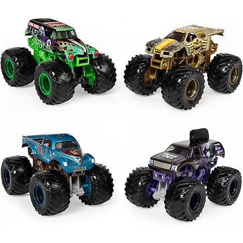 Monster Jam, Official Reveal The Steel 4-Pack of Color-Changing Die-Cast Monster Trucks, 1:64 Scale (6058463)